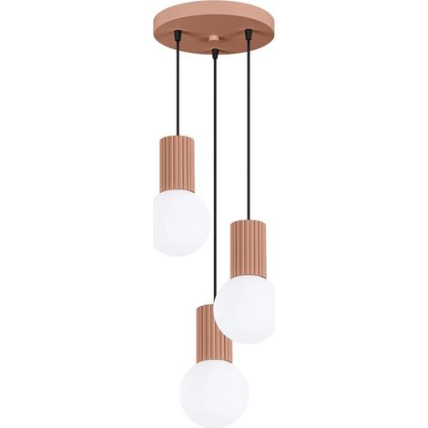Lámpara colgante Mido moca, 3 luces (1/5)