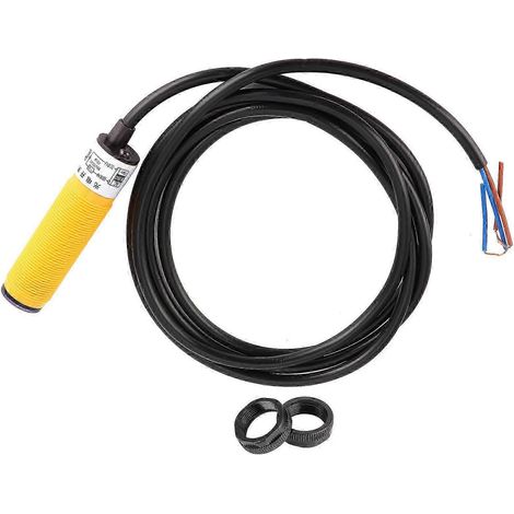 Capteur photoelectrique BERM E3F-DS10Y1, interrupteur 2 fils normalement ouvert, détecteur industriel pour production, alimentation AC 90-250V, courant 400mA, capteur de proximité robuste. (1/5)