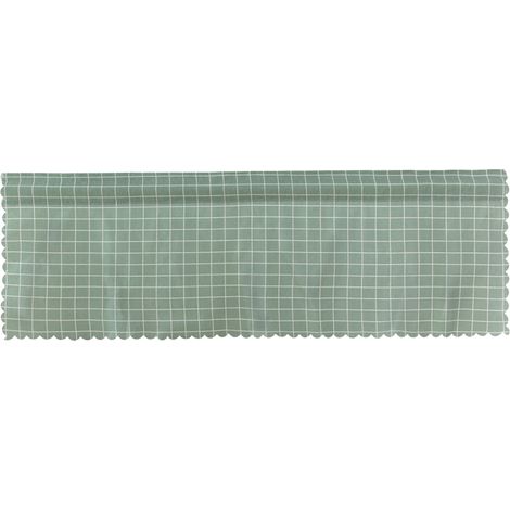 Rideau Fenêtre Demi - Coton Lin Vert - Design Minimaliste Nordique - Pour Cuisine Et Armoire - 1 Pièce (1/5)