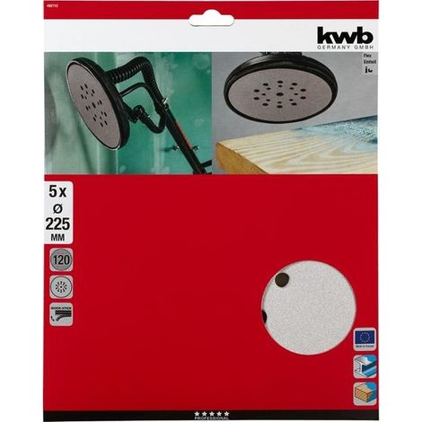 KWB 5 discos q-s perf.225mm /120 49492112 , Blister De 5 Discos De Lija D.225Mm Grano 120 de la marca Einhell.