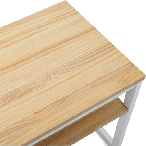 Mueble TV iCub 120x40x45cm Blanco en madera maciza de pino acabado natural estilo nórdico industrial Box Furniture