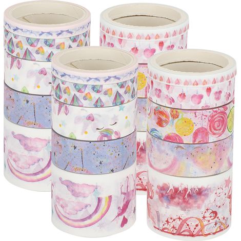 2 boîtes de ruban adhésif à motifs licornes, papier de masquage autocollant pour décoration, loisirs créatifs, scrapbooking et papeterie. (1/5)