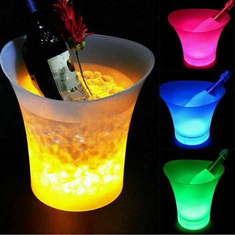 Seau à glace LED 5L, lampe de table, refroidisseur de boissons à vin à couleurs changeantes-AquaForge