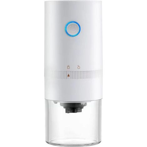 Molinillo de café eléctrico portátil con batería y múltiples ajustes de molienda para cafeteras de émbolo (blanco) (1/2)