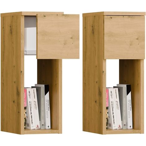 Comodino, rovere Artisan, 20 x 55 x 30 cm (1/3)