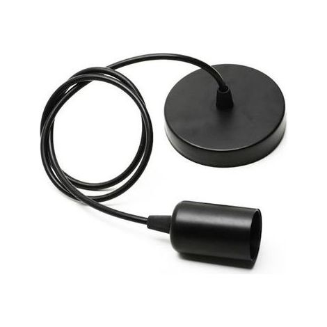 2x Suspension Luminaire E27 Douille Edison Rétro Plafonnier 1 Tête DIY Éclairage de Plafond Titulaire Support de Lampe Cuisine Bar - Noir (1/5)