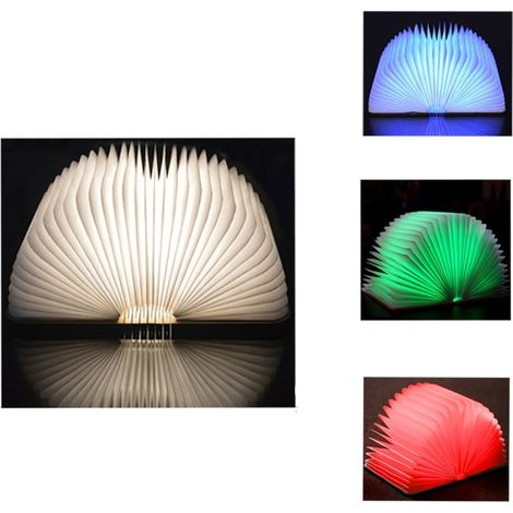 Lampe de lecture LED pliable en bois, livre rechargeable pour (1/5)