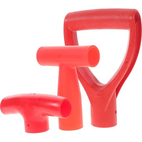 Lot de 3 manches de pelle ergonomiques en forme de D et de T, poignées de rechange antidérapantes, faciles à installer et stables pour outils de jardinage. Accessoires pour outils de jardin. (1/5)