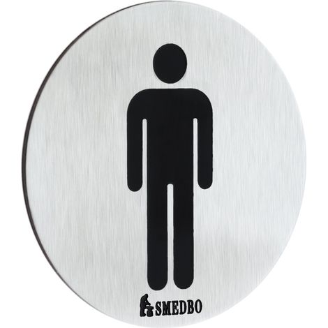 Smedbo XTRA - WC Schild Herren in Edelstahl gebürstet, Selbstklebend FS957 (1/2)