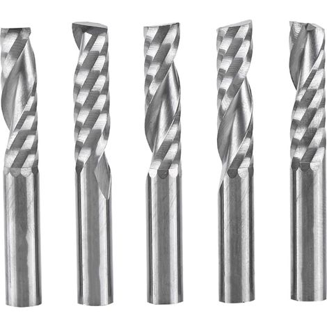 5pcs 6mm Shank Tungsten Carbide Single Flute End Mills Spiral Cutters CNC Milling Bits