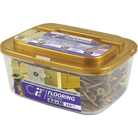 TIMCO C2 Flooring-Fix Premium Flooring & MDF Gold Woodscrews - 4.2 x 55 (1/2)