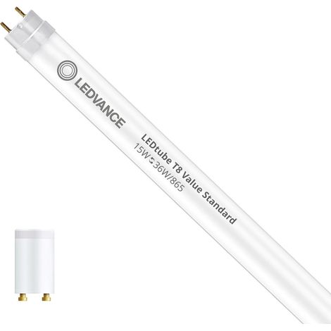 Tube LED T8 G13 120 cm Connexion Latérale 15W 120lm/W VALUE LEDVANCE 4099854434648 6500K Blanc froid Non (1/6)