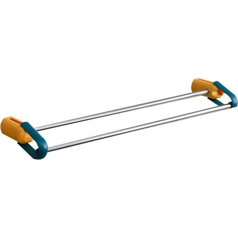 Porte-serviettes double pour salle de bain, en ABS et acier inoxydable (1/5)
