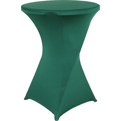 Lot de 2 nappes rondes hautes, diamètre 80-85 cm, extensibles, pour restaurants, bars, cocktails et tables de banquet (80 x 110 cm), vert émeraude (1/5)