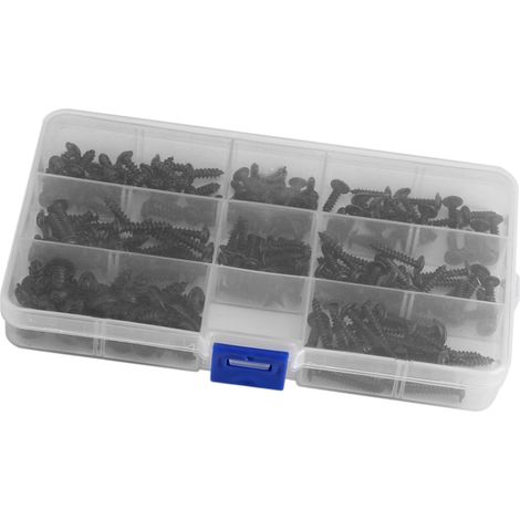 Kit de 200 vis autotaraudeuses à tête ronde en acier au carbone (1/5)