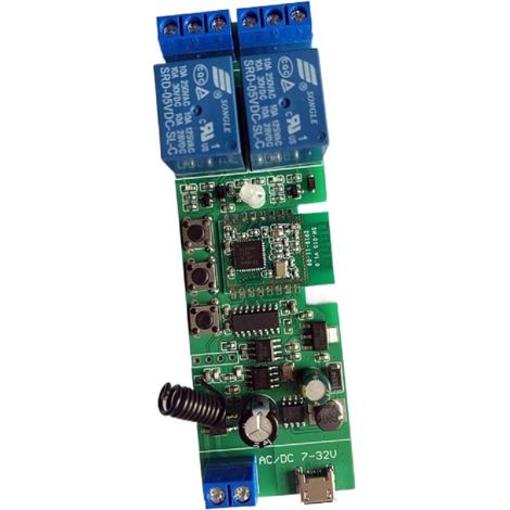 2 Kanal 5V 12V ZigBee Trockenkontakt Relais Schalter, einstellbarer Selbstsperr und Momentanverriegelungs Arbeitsmodus, funktioniert mit Alexa Google Home (1/4)