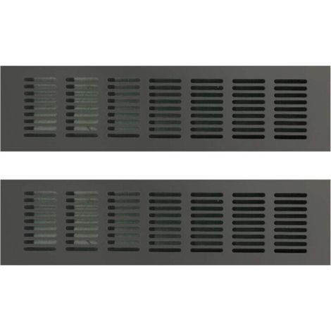 Grille de ventilation rectangulaire, grille de ventilation, grille de ventilation rectangulaire, grille de ventilation rectangulaire pour une ventilation idéale 80 × 300 mm 2 pièces (noir) (1/4)