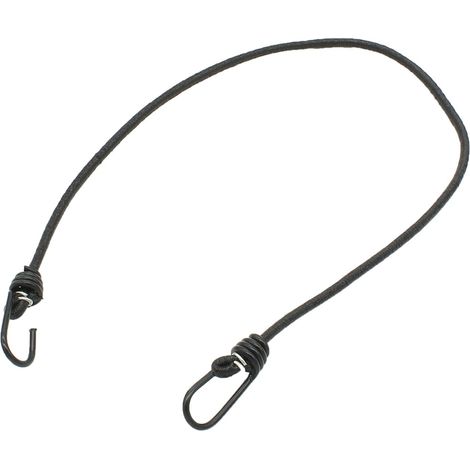 Lot de 10 tendeurs sandows élastiques avec 2 crochets - 80 cm - Noir - Linxor
