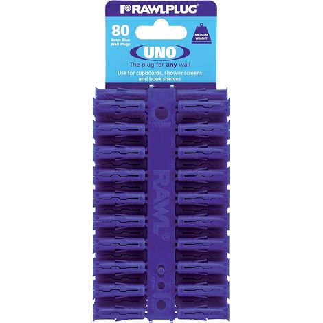 Chevilles universelles D8X32 - Sachet de 80 - Uno Bleue - R-S2-UNOBLU-80 - Rawlplug (1/2)