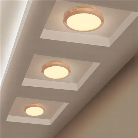3x LED Plafonnier Intérieur 4500K 30x30x4.5cm Lampe de Plafond Décorative Lumière Naturelle pour Salon Couloir Balcon Entrée (1/5)