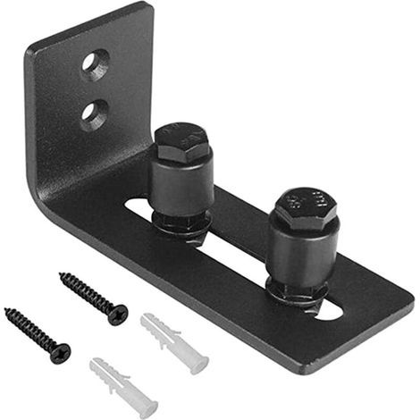 sliding barn door guide, black carbon steel sliding door roller guide (1/5)