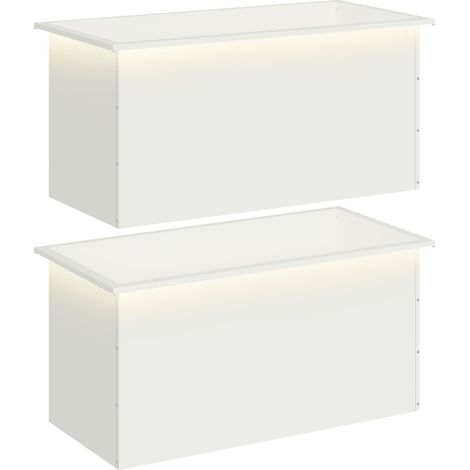 Fioriera da giardino con LED 2 pz Bianco 50 x 100 x 48 cm vidaXL