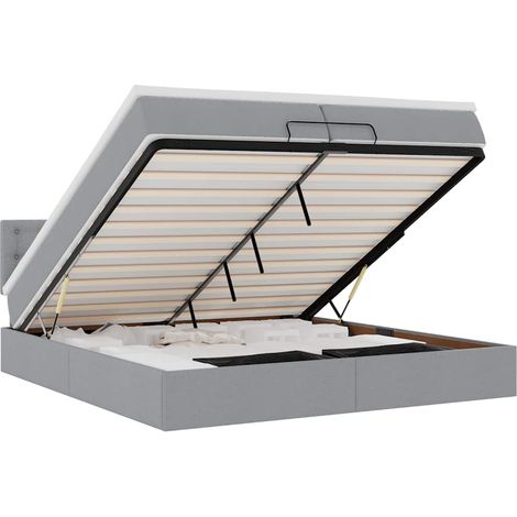 Maison Exclusive - Ottoman-Bett mit Matratzen & LEDs Hellgrau 200