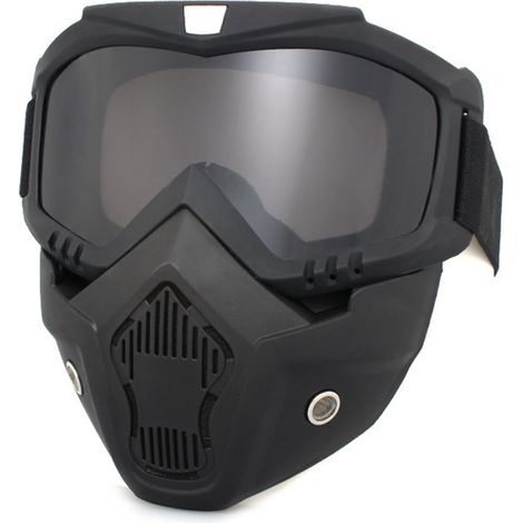 Lunettes de moto coupe-vent, visière amovible pour la conduite tout-terrain, monture noire, panneau gris