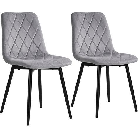 Esszimmerstühle aus grauem Samt, 2er-Set – Moderne Polsterstühle (1/5)