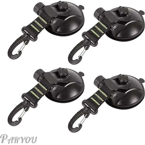 Lot de 4 ventouses d'ancrage avec fixation à ventouse pour voiture, camping, bache, accessoire ventouse multifonction pour tentes comme auvent latéral de voiture