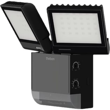 Theben 1020803 theLeda S17-100 BK LED-Strahler I integrierter Bewegungsmelder I schwarz I 17 W I Wandmontage I Lichtfarbe 4000 K I Erfassungswinkel 180° I 10 m Reichweite I schwenkbar … (1/5)
