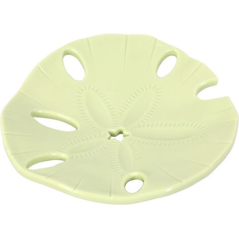 Porte-savon en forme de feuille de lotus, vert, 12,211,61,8 cm, un porte-savon rond sans perçage pour salle de bain avec système d'égouttage. (1/5)
