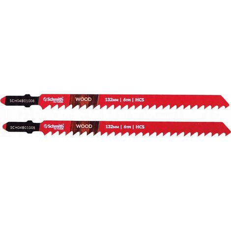 T-förmiges Sägeblatt (T) für Stichsägen für Holz, 132 mm, 6 Zähne pro Zoll, T301DL HCS Schmith (1/5)