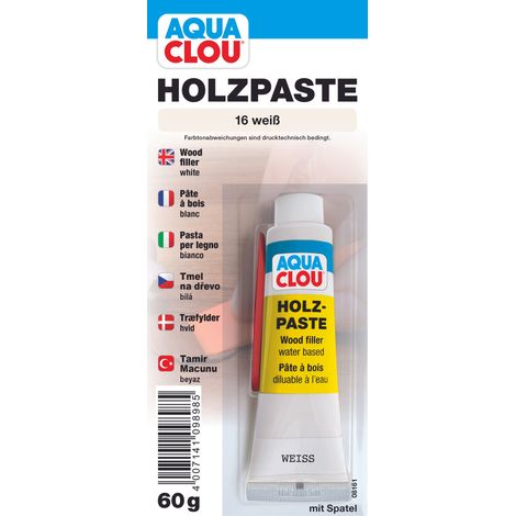 CLOU Aqua Clou Holzpaste 16 Weiß mit Spatel 60g (1/2)