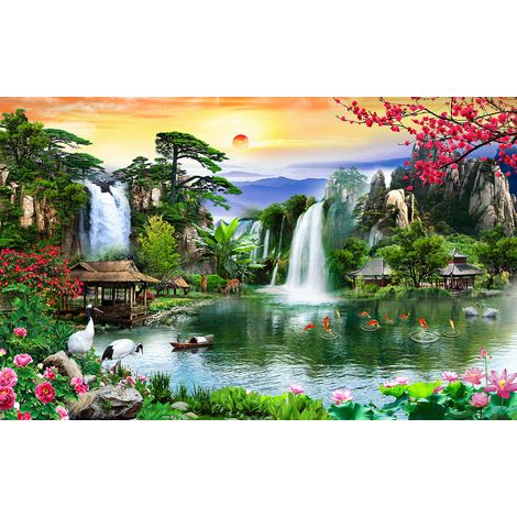Papier peint panoramique - Cascades - 130 cm x 81 cm (1/2)