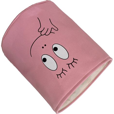 Panier pliable et imperméable en tissu rose à trois compartiments renforcés, idéal pour ranger jouets et vêtements dans la salle de jeux ou la chambre, avec un motif de dessin animé. Dimensions : 35 x (1/5)