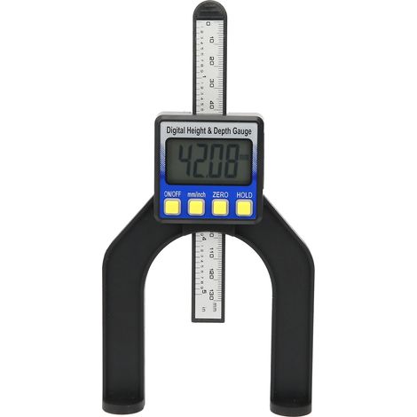 Eosnow Calibro elettronico di altezza e profondità Display digitale Strumento di misurazione del righello per la lavorazione del legno 0‑80 mm