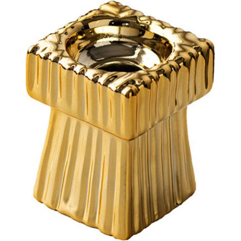 Portavelas navideño para velas pequeñas, cubo cuadrado, portavelas, barra, dorado