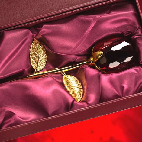 Hermosa rosa de cristal, símbolo de amor, regalo para esposa o novia para cumpleaños, aniversario de bodas o San Valentín, con estuche decorativo. (1/5)