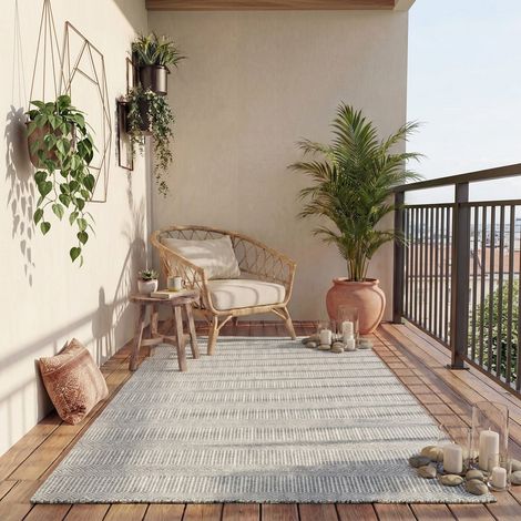 Tapis d'intérieur/extérieur Heaven  - 150x80cm, Rectangular - 100% Recyclé - Tissé main - Gris