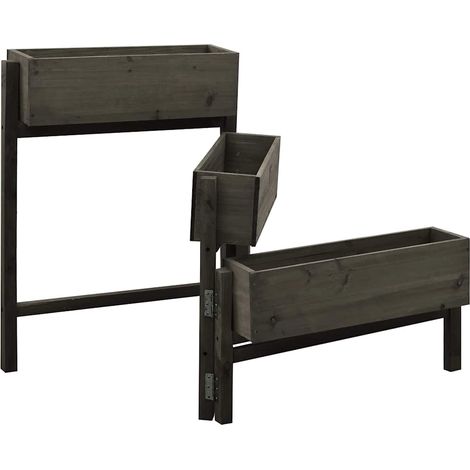 Maison Exclusive - Pflanzkübel Klappbar Grau 60x14x75 cm Massivho (1/5)