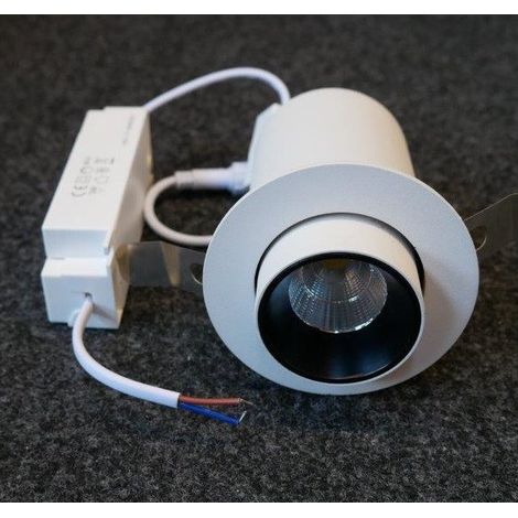 Projecteur LED 7W blanc Ø 88x112mm CCT variable 3000-4000-6000K avec inter alim 230V interieur IP20 LEDASUN (1/2)