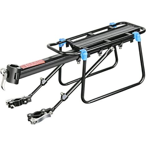 Vélo Porte Bagage, Porte vélos réglable, Charge maximale 75 KG, Alliage d'aluminium Vélo Racks avec, Installation Rapide avec réflecteur