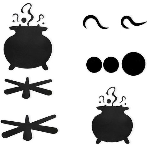 Stickers muraux d'Halloween faciles à installer pour portes et fenêtres, stickers muraux décoratifs chauve-souris noirs, motif foyer en forme de tête de citrouille. (1/5)
