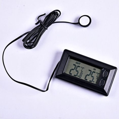 Thermomètre intérieur et extérieur de voiture Thermomètre à affichage numérique LCD avec câble de 1,5 m Thermomètre intérieur et extérieur (1/5)