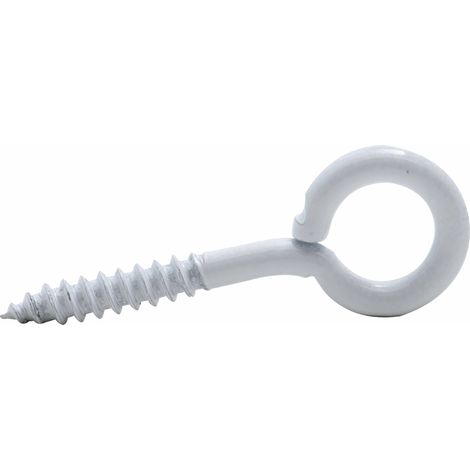 Piton à visser plastifié blanc filet bois Viswood 2,5x10mm (lot de 18 pitons) (1/5)