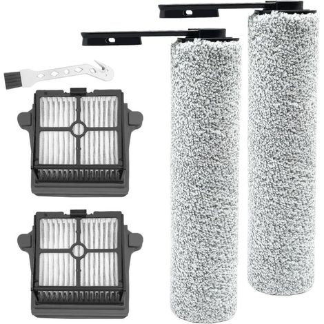 Brosse à rouleau + filtre pour Tineco iFloor 5 Breeze Complete aspirateur sec et humide pièces de rechange, ensemble d'accessoires 2 rouleaux de brosse + 2 filtres (1/5)