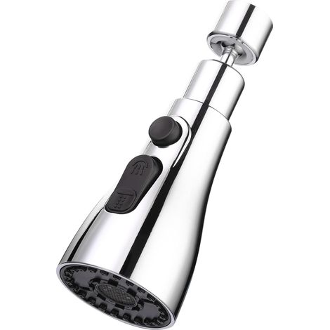 Lntyq Douchette Evier Cuisine Robinet 720 Degres, 3 Modes Embout Robinet Cuisine avec Aerateur, Mitigeur Evier Cuisine Tete de Robinet Rotative, Adaptateur Robinet Universal Orientable