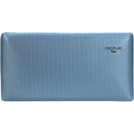 Cecotec Almohada Flow Luxury 150 cm. 100% Viscoelástica Firmeza Medio-Alta Núcleo con Carbono Activo Tacto Extra Suave Funda Transpirable Azul