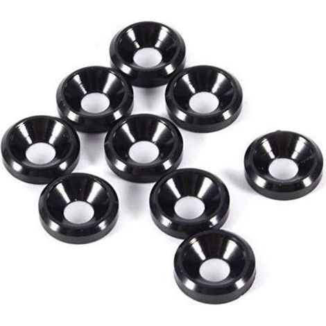 10 Pcs M3 Anodisé Tête Fraisée Rondelle Boulon Rondelles Joint En Alliage D'aluminium Couleur Noire (1/2)